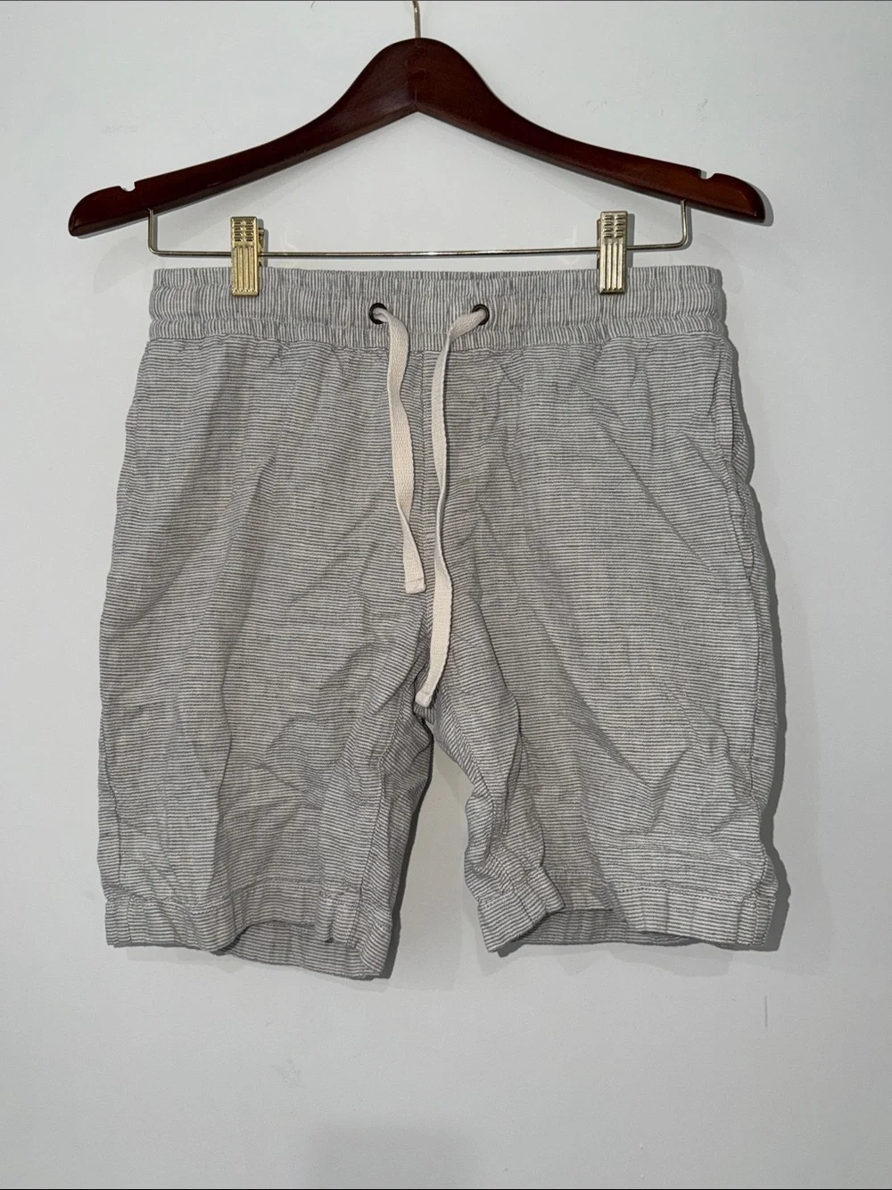 J.Crew Men's Gray Striped Drawstring Shorts Sz S